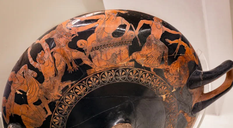 Epiktetos - Arv 72 24 - Woman Riding Phallos Bird - Achilles And Memnon Duelling - Herakles And Busiris - Roma Mnevg 57912 - 