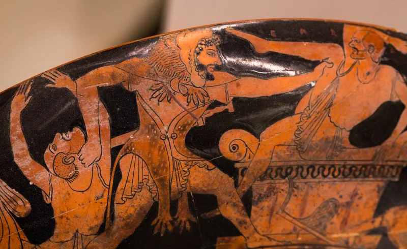 Epiktetos - Arv 72 24 - Woman Riding Phallos Bird - Achilles And Memnon Duelling - Herakles And Busiris - Roma Mnevg 57912 - 