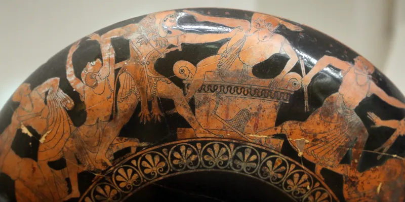 Epiktetos, Kylix Con Ercole Che Uccide Busiride, 520-510 Ac Dalla Banditaccia 