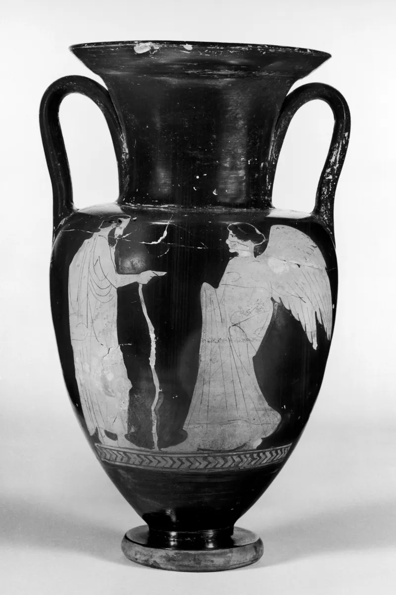 Epimedes Painter - Amphora With A Youth And A Bearded Man And Victory - Walters 4853 - Side A 