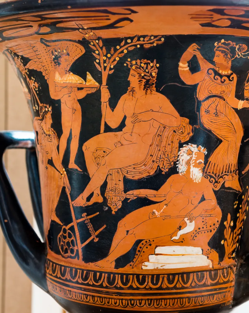Erbach Painter 1418 3 Apollon And Marsyas With Eros And Satyrs And Maenads - Athlete Between Two Youths 