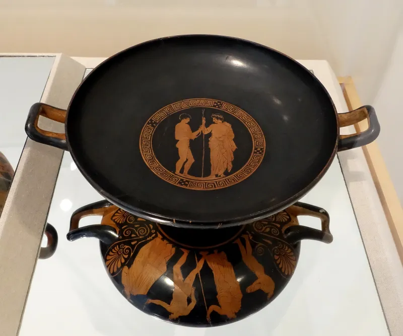 Athlete And Trainer, Kylix Type B, Attributed To The Eretria Painter, Greek-Attic, 435-430 Bc, Red-Figure Terracotta - Blanton Museum Of Art - Austin, Texas - 