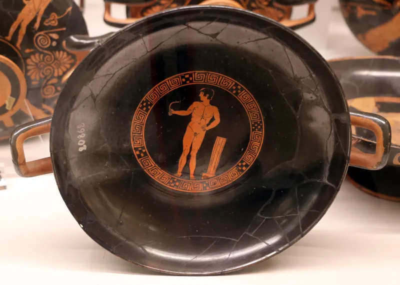 Cerchia Del Pittore Di Eretria, Kylix Attica Con Giovani Nudi In Palestra, 450-440 Ac Dalla Tomba Dei Vasi Greci Alla 