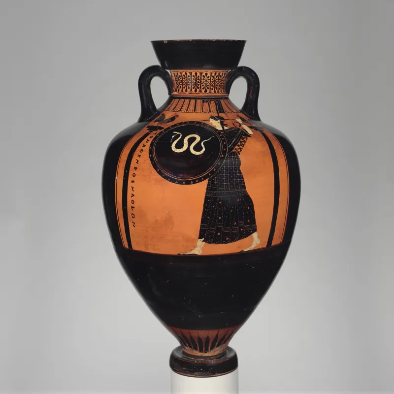 Terracotta Panathenaic Prize Amphora (Jar) Met 