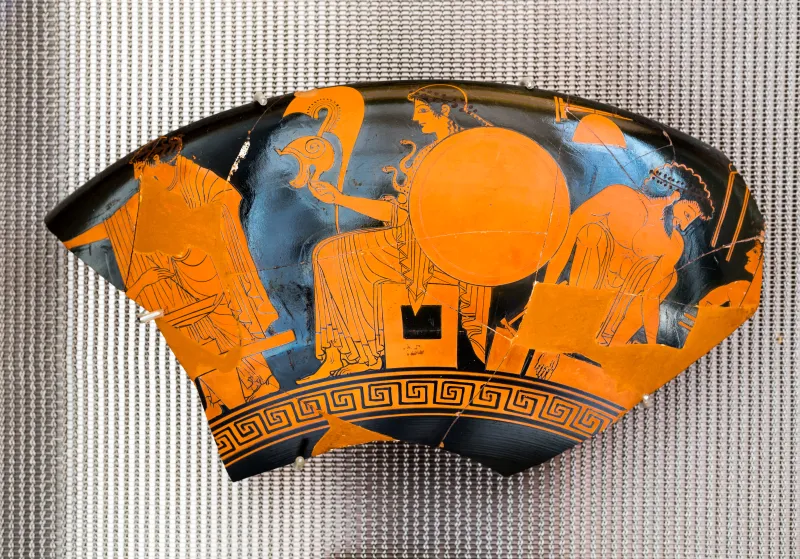 Euergides Painter - Arv 92 64 - Athena Protecting Potters And Metalworkers And Sculptors - Athens, Akropolis Museum 166 - 