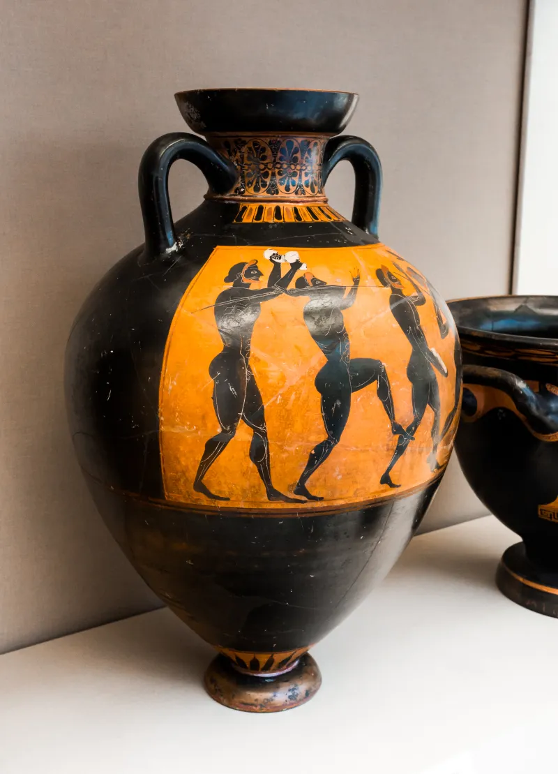 Euphiletos Painter - Abv 322 1 - Athena Promachos - Athletes - London Bm 1842-0314-1 - 