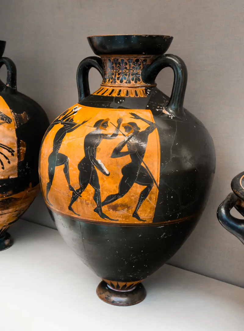 Euphiletos Painter - Abv 322 1 - Athena Promachos - Athletes - London Bm 1842-0314-1 - 