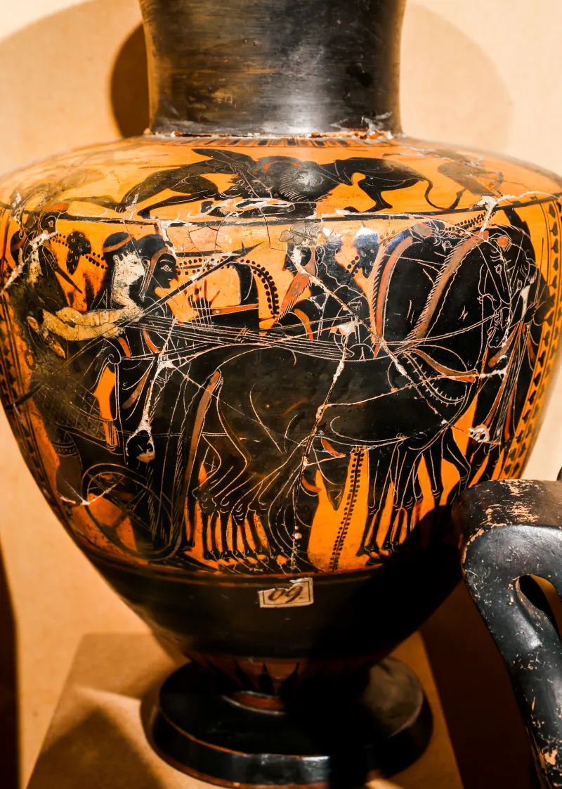 Euphiletos Painter - Abv 324 36 - Herakles And The Lion - Athena And Herakles In Chariot - Erlangen As M 349 - 