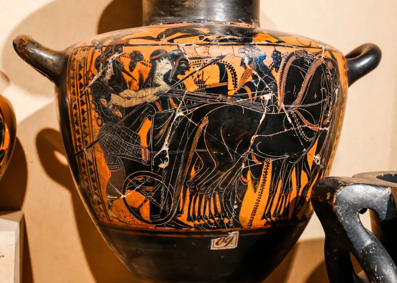 Euphiletos Painter - Abv 324 36 - Herakles And The Lion - Athena And Herakles In Chariot - Erlangen As M 349 - 