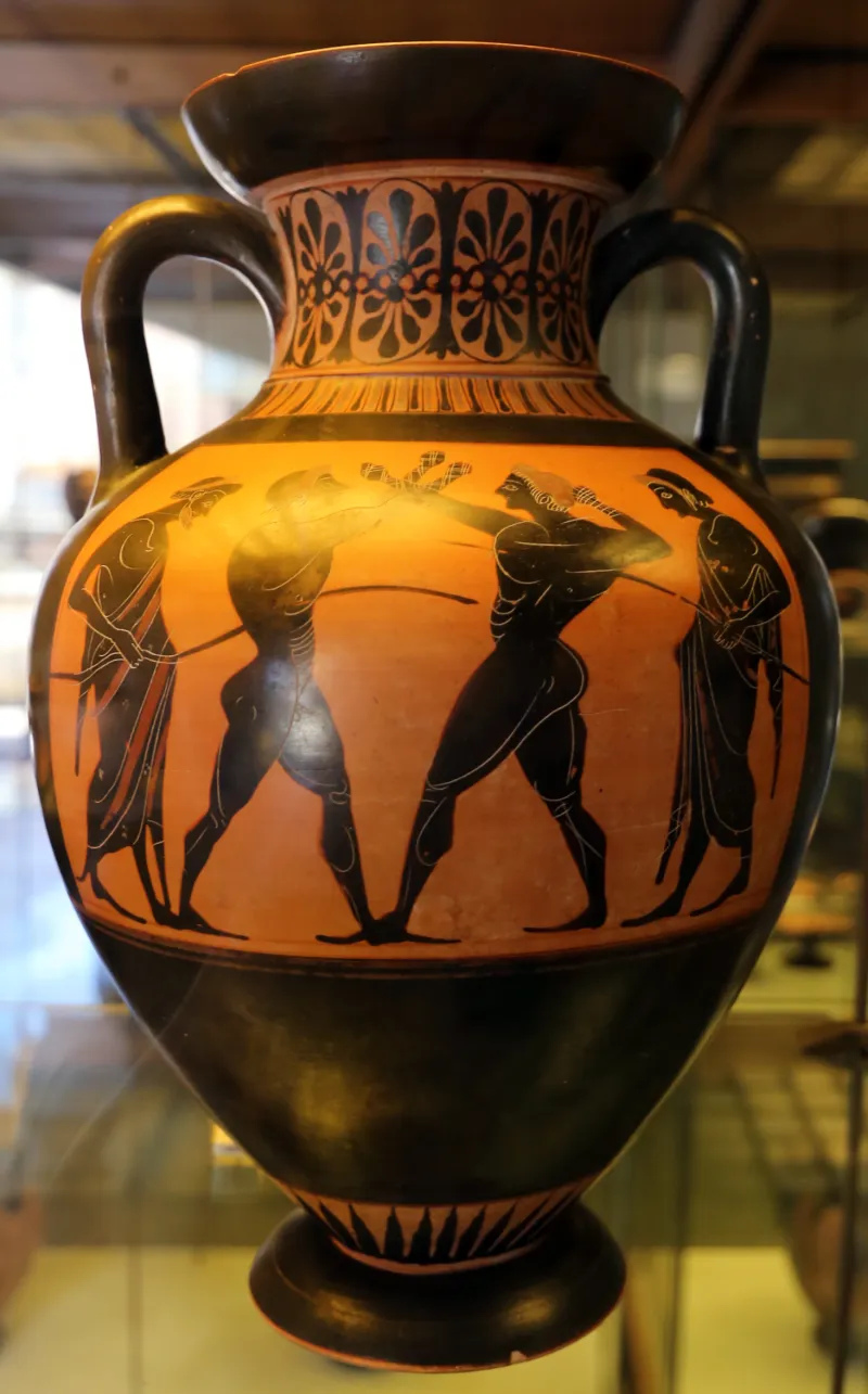 Pittore Di Euphiletos, Anfora Panatenaica Con Athena Armata E Gara Di Pugilato, 530-510 Ac 