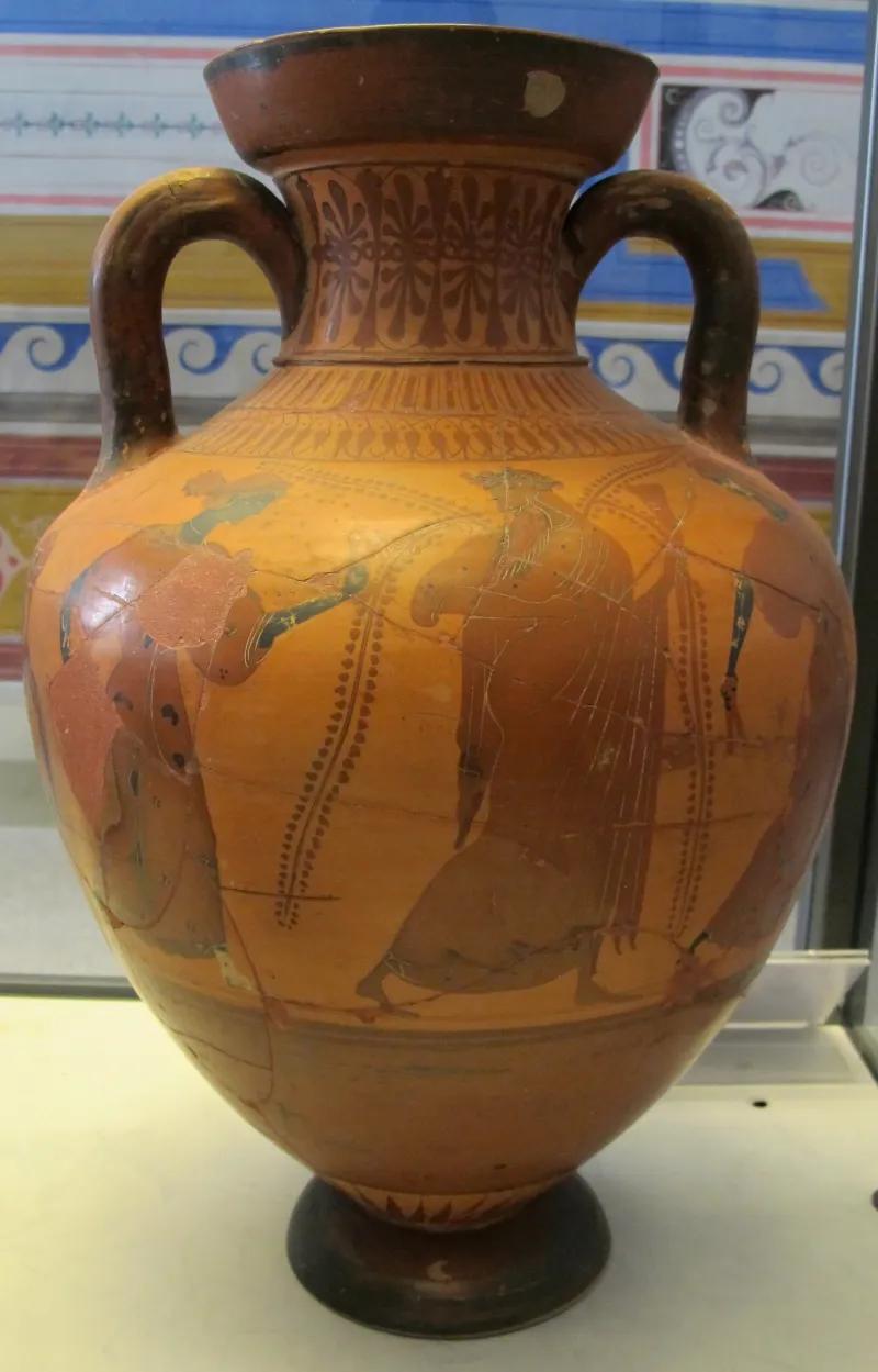 Pittore Di Euphiletos, Anfora Panatenaica Con Quadriga E Dioniso Tra Due Menadi, 530-510 03 Da Del Del Tufo, 