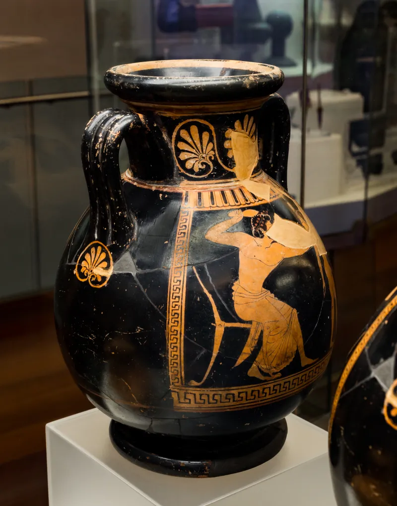 Euphronios - Arv 15 11 - Man Beating Youth With Sandal - Youth Leading Horse - Roma Mnevg 121109 - 
