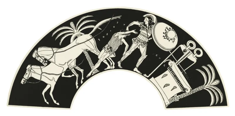 Troilos Slain By Achilles, Drawing After Exterior Of An Attic Red-Figure 