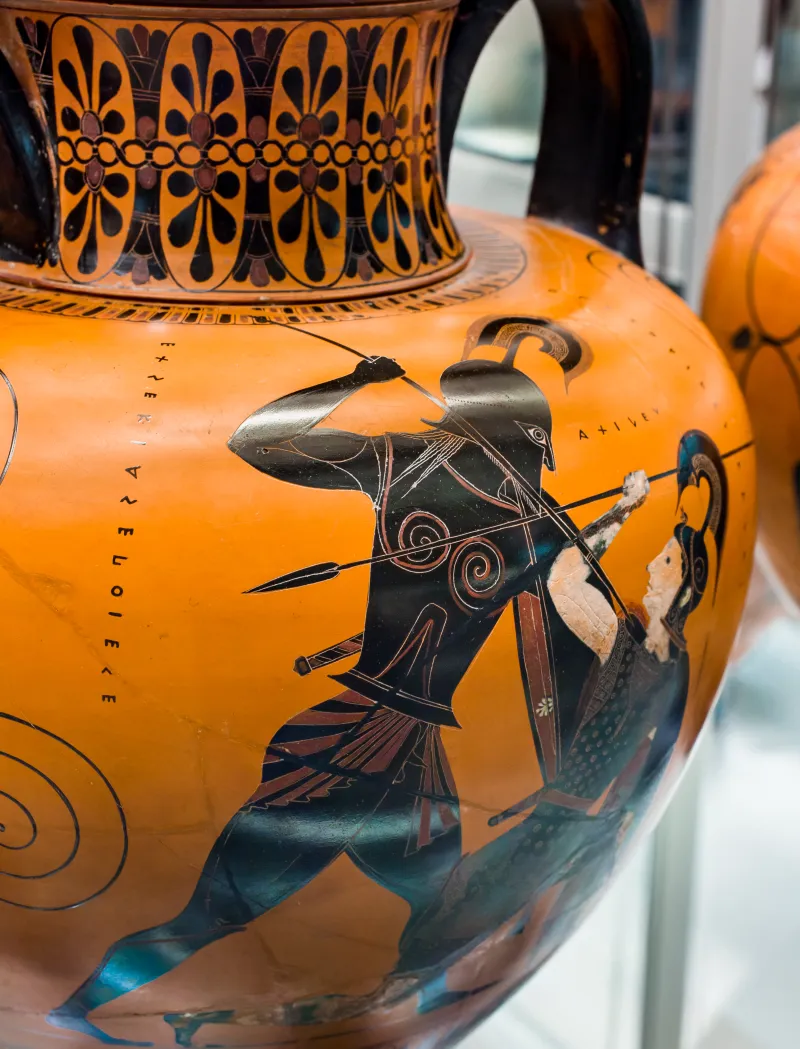 Exekias - Abv 143 1 - Achilleus And Penthesilea - Oinopion And Dionysos - London Bm 1836-0224-127 - 
