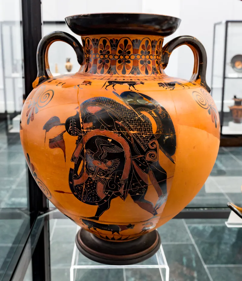 Exekias - Abv 144 6 - Animal Frieze - Aias Carrying The Body Of Achilleus - München As 1470 - 