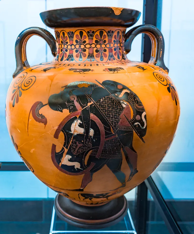 Exekias - Abv 144 6 - Animal Frieze - Aias Carrying The Body Of Achilleus - München As 1470 - 