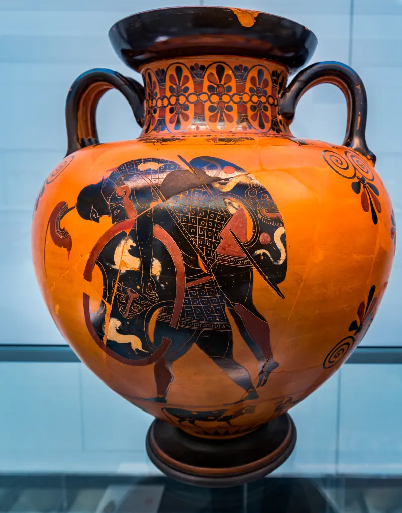 Exekias - Abv 144 6 - Animal Frieze - Aias Carrying The Body Of Achilleus - München As 1470 - 