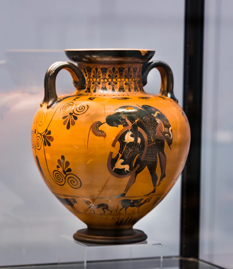 Exekias - Abv 144 6 - Animal Friezes - Aias Carrying The Body Of Achilleus - München As 1470 - 
