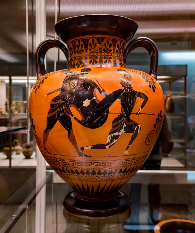 Exekias - Abv 144 8 - Achilles And Penthesilea - Memnon Between Two Of His Soldiers - London Bm 1849-0518-10 - 