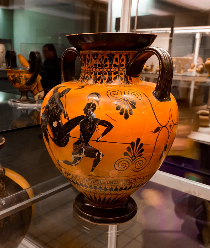 Exekias - Abv 144 8 - Achilles And Penthesilea - Memnon Between Two Of His Soldiers - London Bm 1849-0518-10 - 