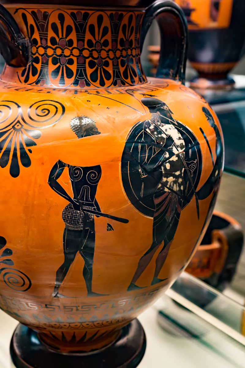 Exekias - Abv 144 8 - Achilles And Penthesilea - Memnon Between Two Of His Soldiers - London Bm 1849-0518-10 - 