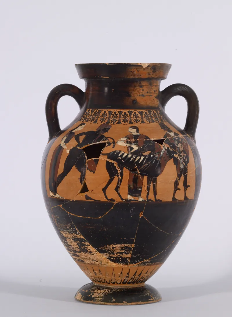 Exekias - Black-Figure Belly Amphora With The Reclamation Of Helen And Herakles And Kerberos - Walters 4816 - Side 