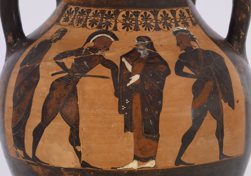 Exekias - Black-Figure Belly Amphora With The Reclamation Of Helen And Herakles And Kerberos - Walters 4816 - Side B 