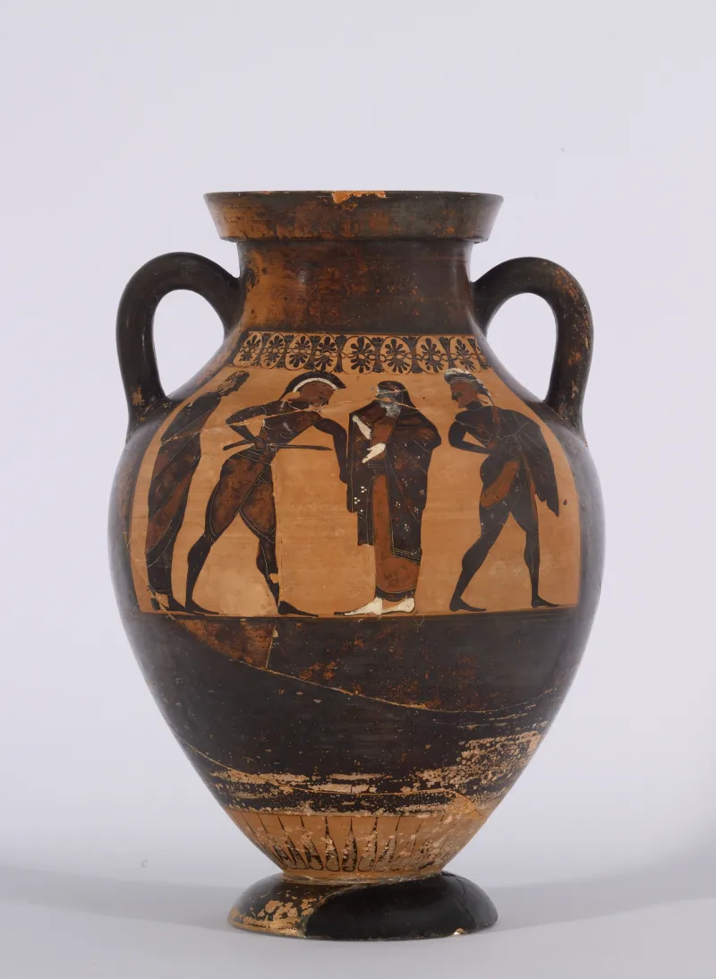 Exekias - Black-Figure Belly Amphora With The Reclamation Of Helen And Herakles And Kerberos - Walters 4816 - Side 