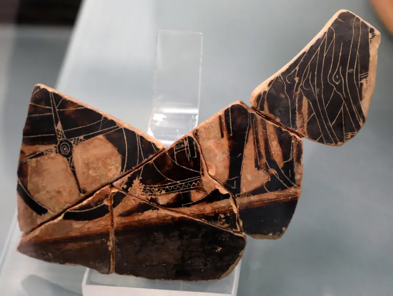 Scuola Di Exekias, Frammenti Di Anfora Attica, 540-530 Ac Ca, Da Sibari 
