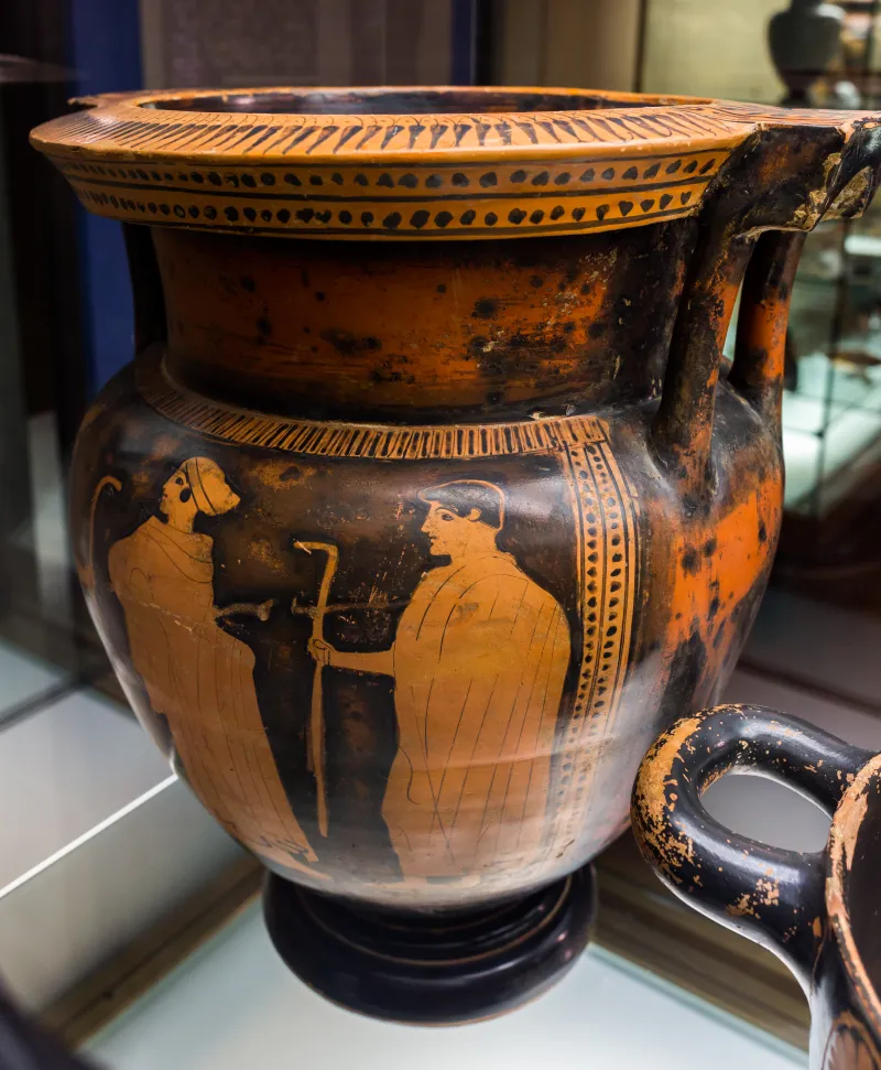 Florence Painter Arv 541 4Extra Dionysos And Three Satyrs Producing Wine - Three Draped Figures 