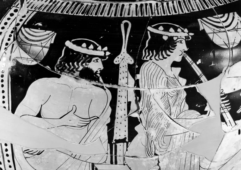 Florence Painter - Column Krater Depicting Symposiasts And A Satyr Dancing With Youths - Walters 4866 - Side B 