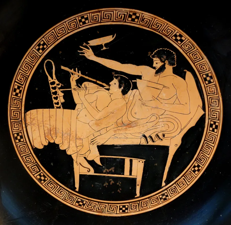 Red-Figure Kylix Symposium Scene (Boston Mfa 