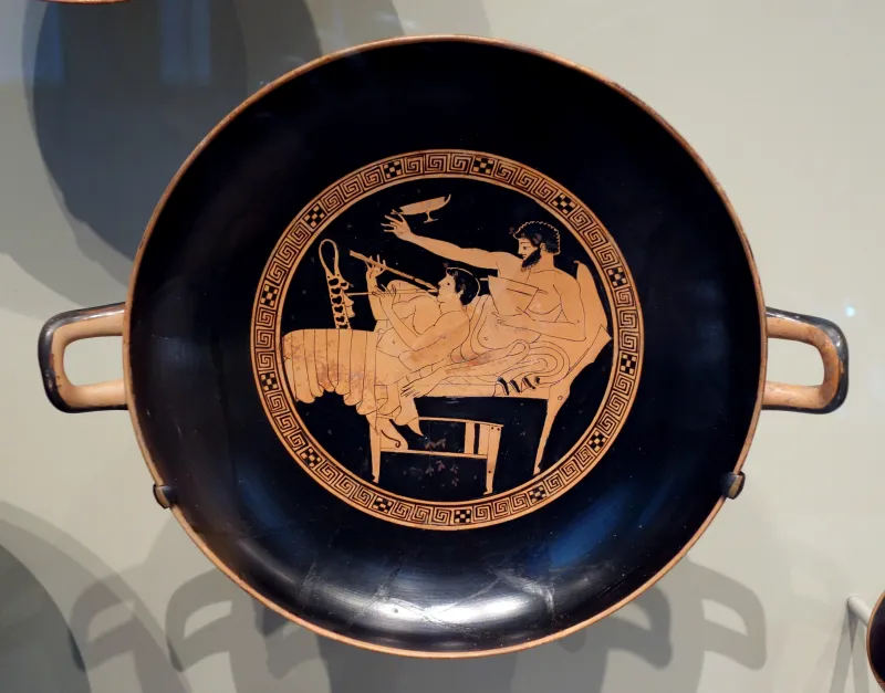 Red-Figure Kylix Symposium Scene (Boston Mfa 