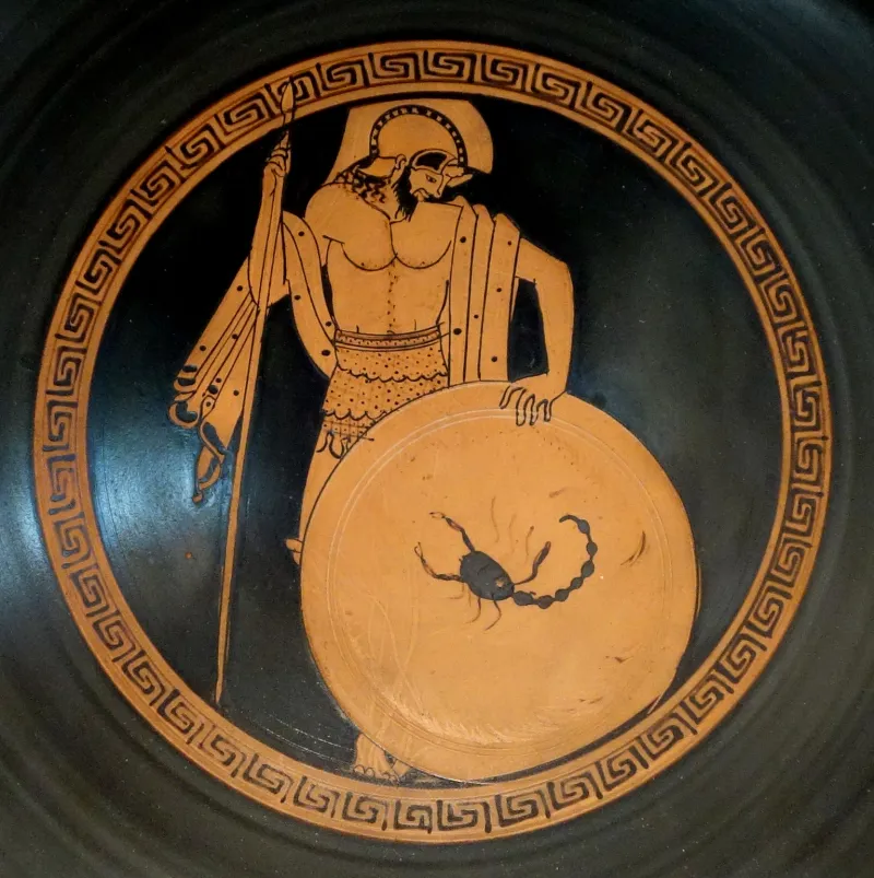 Red-Figure Kylix Warrior (Harvard, Sackler Mus 