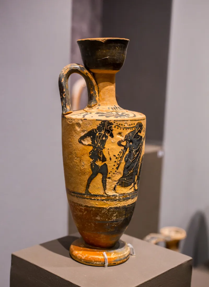 Gela Painter - Abv 473 Extra - Dionysos And Ariadne With Satyrs - Mytilene Am 26353 - 