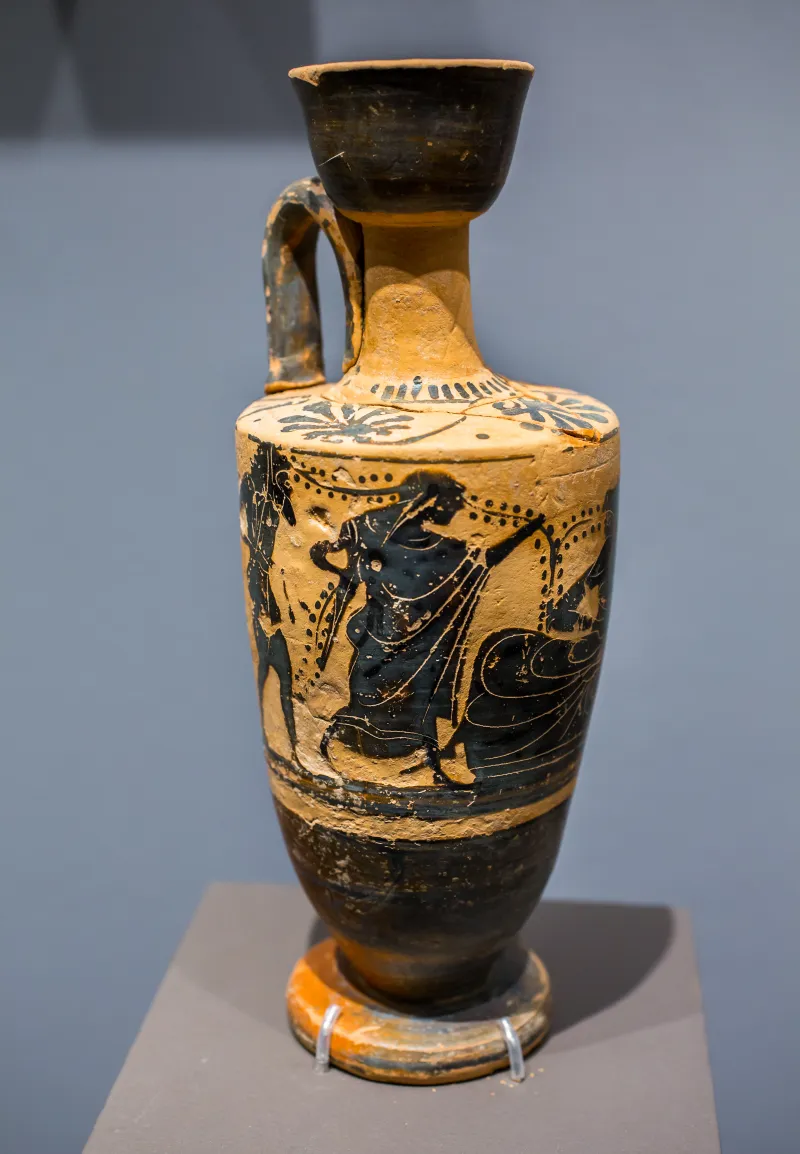 Gela Painter - Abv 473 Extra - Dionysos And Ariadne With Satyrs - Mytilene Am 26353 - 