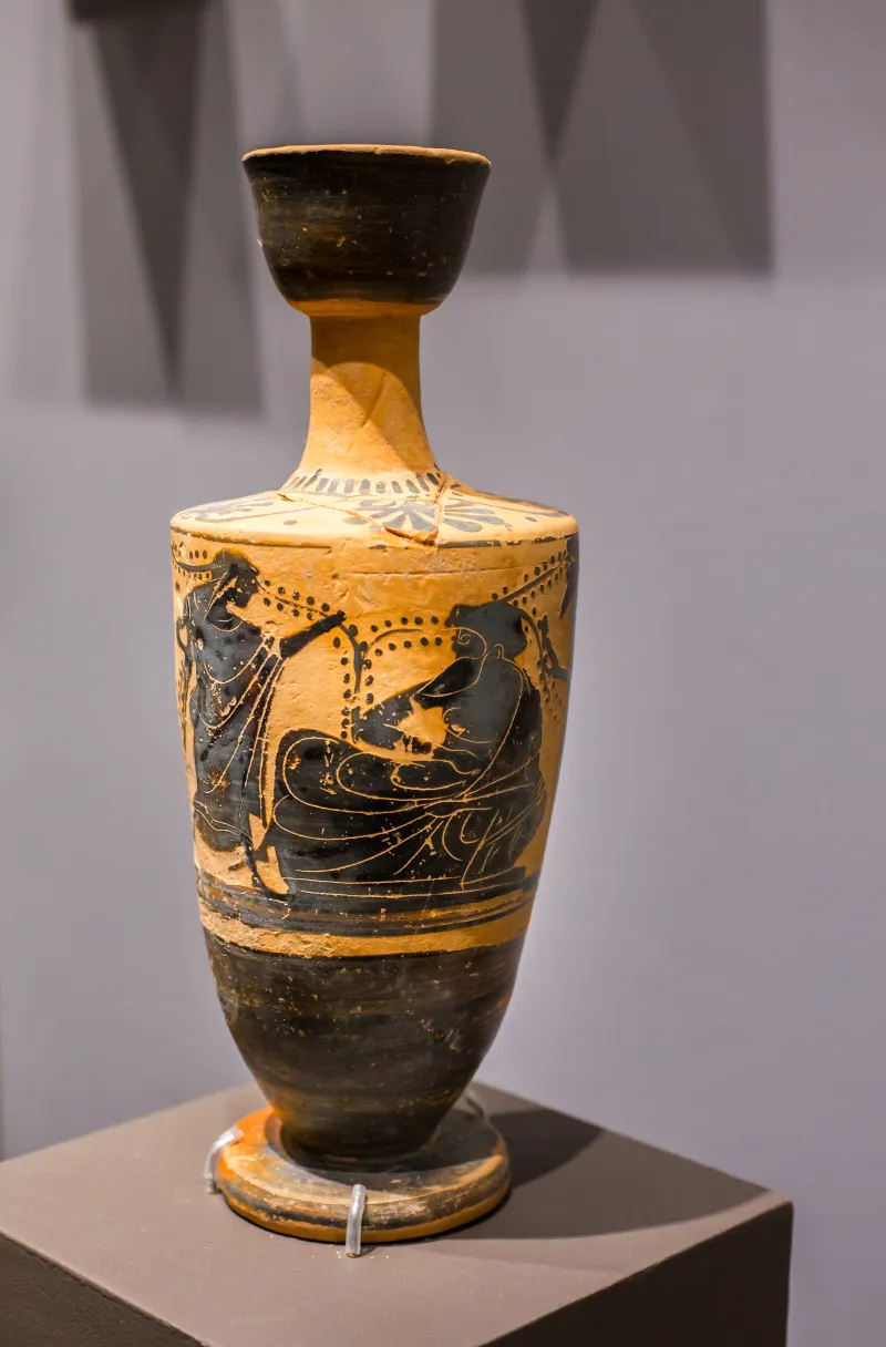 Gela Painter - Abv 473 Extra - Dionysos And Ariadne With Satyrs - Mytilene Am 26353 - 