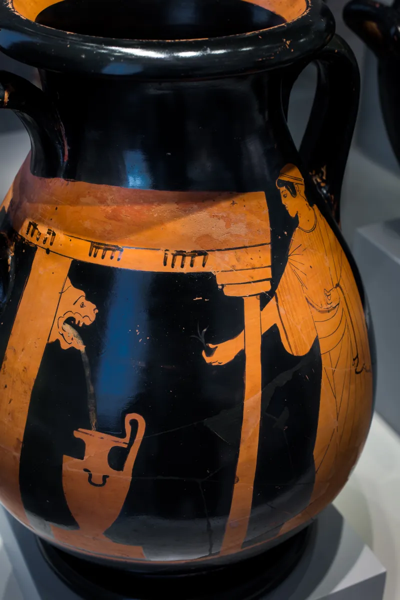 Geras Painter Arv 286 18 Satyr At The Fountain House - Woman At The Fountain House 