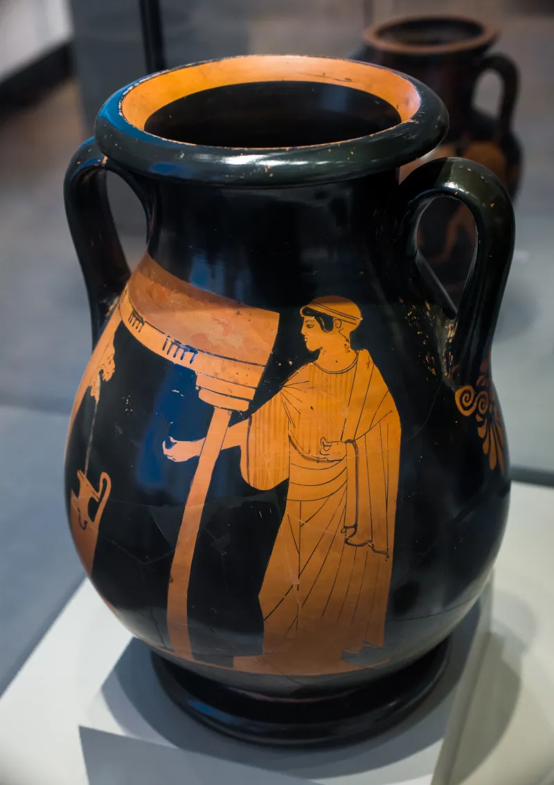 Geras Painter Arv 286 18 Satyr At The Fountain House - Woman At The Fountain House 