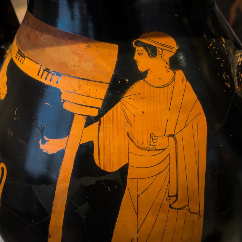 Geras Painter Arv 286 18 Satyr At The Fountain House - Woman At The Fountain House 