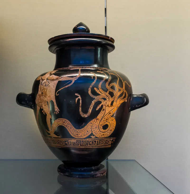 Geras Painter Arv 287 26 Herakles And The Hydra - Herakles And The Lion 