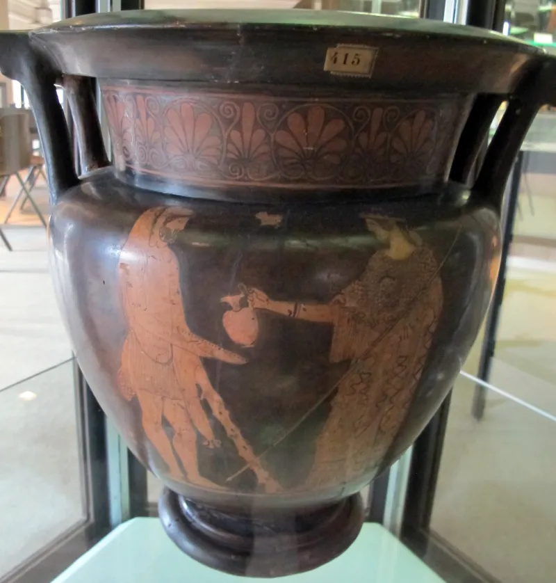Pittore Di Gerace, Cratere A Figure Rosse Da Vulci Con Ercole E Atena (A), Satiro Di Ripristino (B), Attica 500-480 Ac 