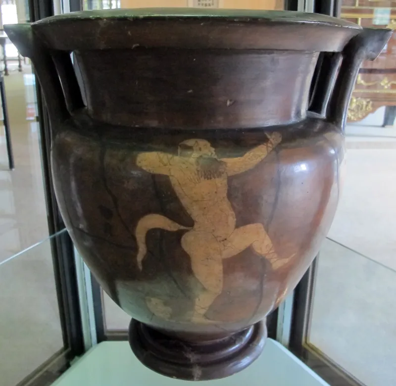 Pittore Di Gerace, Cratere A Figure Rosse Da Vulci Con Ercole E Atena (A), Satiro Di Ripristino (B), Attica 500-480 Ac 