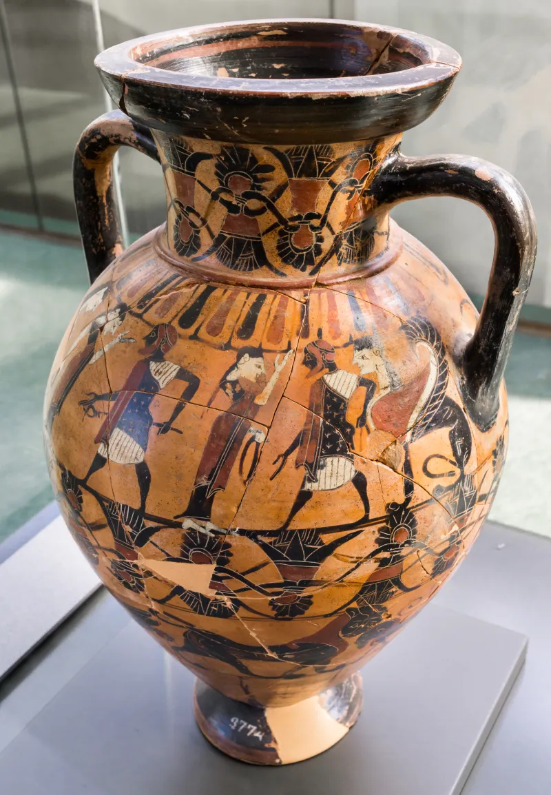 Goltyr Painter - Abv 103 116 - Hermes With Women And Man Between Sphinxes - Dancing Man Between Sphinxes And Cocks - Animal Frieze - Firenze Man 3774 - 