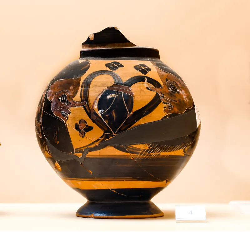 Manner Of The Gorgo Painter - Abv 10 1Bis - Heads Of Satyrs - Athens Agora Museum P 24945 - 