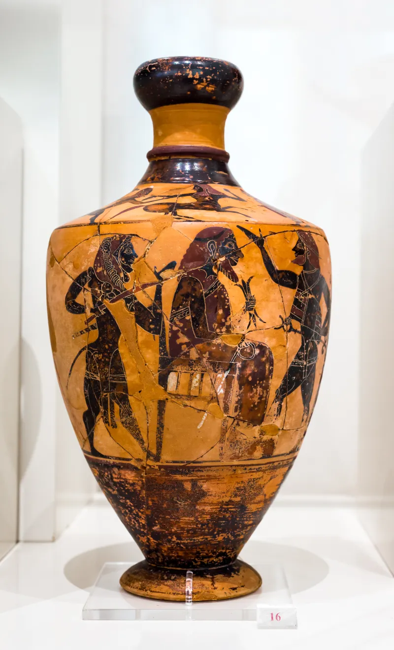 Griffin-Bird Painter - Abv 75 - Herakles Fighting Centaur - Inctroduction Of Herakles Into Olympos - Athens Nm 413 - 