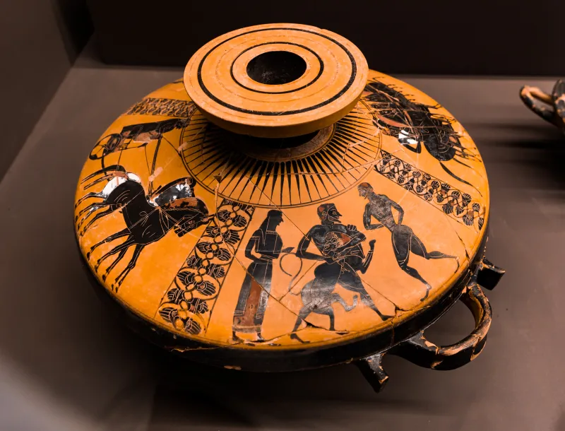Group E - Abv 138 Extra - Herakles And The Lion - Couple In Chariot - Charioteer And Hoplite In Chariot - Potenza Mandbda 98278 And 98279 - 