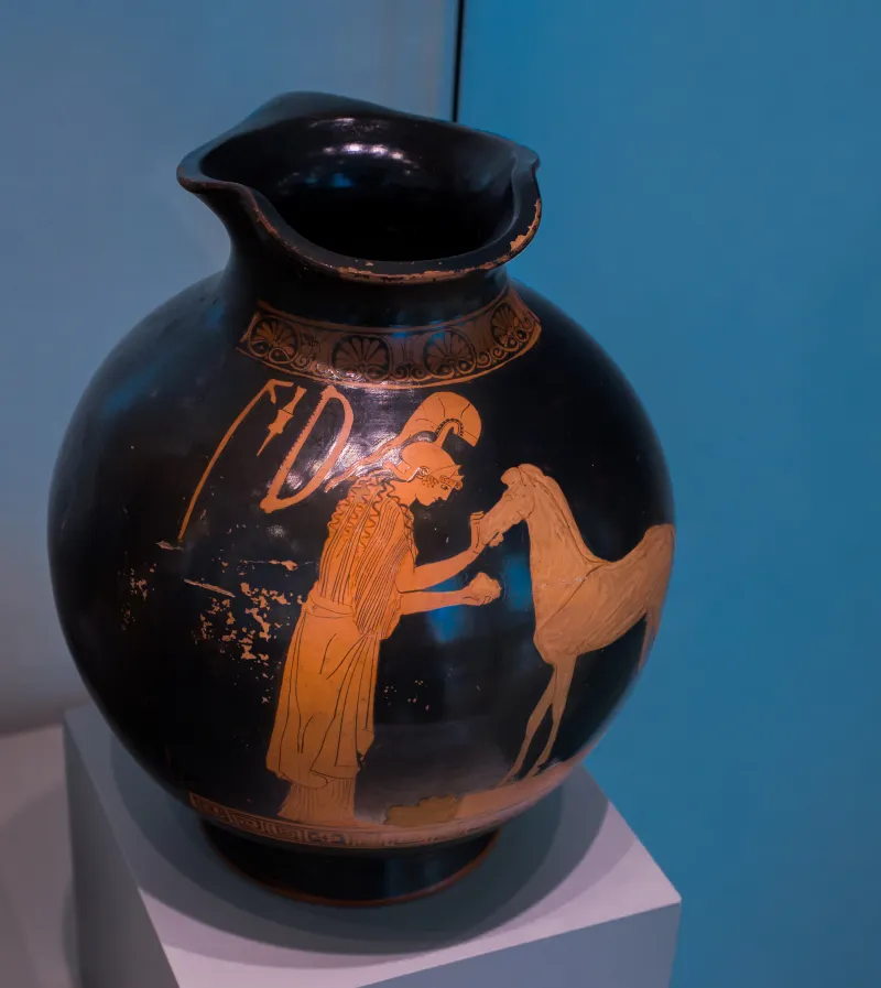 Group Of Berlin 2415 Arv 776 1 Athena Modelling The Statue Of A Horse In Clay 