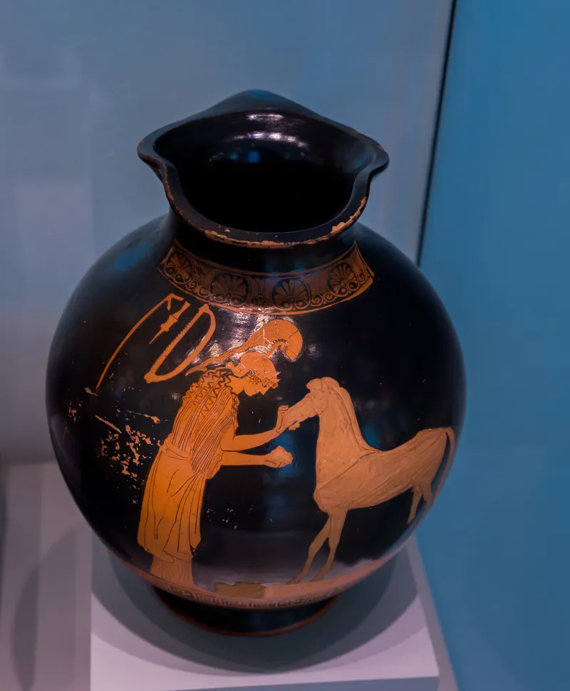 Group Of Berlin 2415 Arv 776 1 Athena Modelling The Statue Of A Horse In Clay 