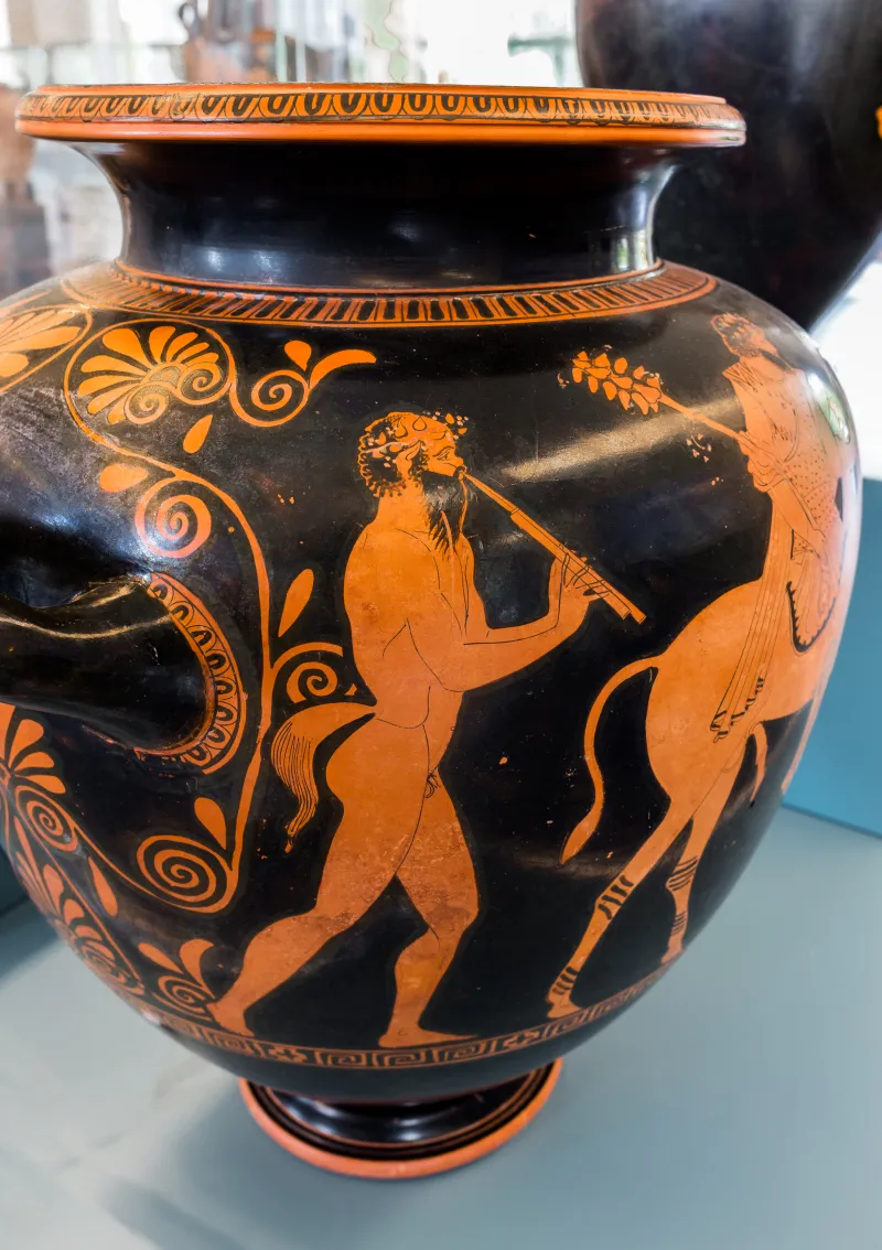 Group Of Polygnotos Arv 1051 7Bis Return Of Hehpaistos - Satyr And Two Maenads 
